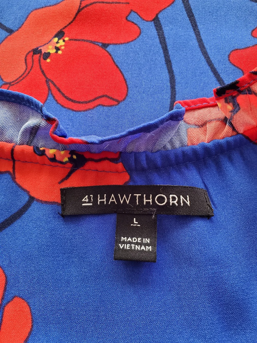 41 Hawthorn Blue Dress with Red Floral Print - Picture 2 of 9